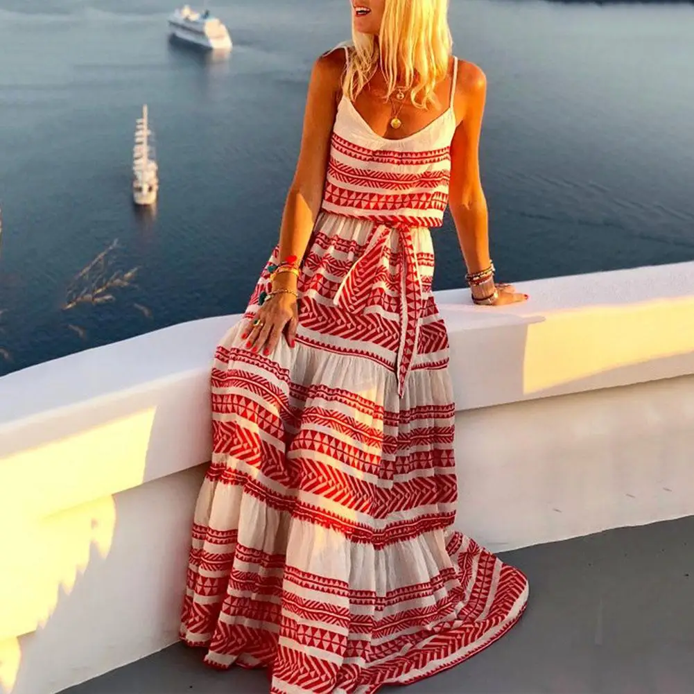 Summer Beach Plus Size 5xl Women Geometric Striped V Neck Spaghetti Strap Maxi Dress fashion
Summer Beach Plus Size 5xl Women Geometric Striped V Neck Spaghetti Strap Maxi Dress fashion