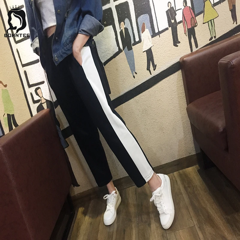 Retro Spliced Striped Harem Pants Trendy Korean Style Women Bodybuilding Chic Casual Womens Trousers Fashion School Students
Retro Spliced Striped Harem Pants Trendy Korean Style Women Bodybuilding Chic Casual Womens Trousers Fashion School Students