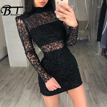 Bewateen 2019 New Vestidos Sexy Turtleneck Full Sleeves Lace Floral Hollow Out Elegant Black Women Bandage Mini Dress
Bewateen 2019 New Vestidos Sexy Turtleneck Full Sleeves Lace Floral Hollow Out Elegant Black Women Bandage Mini Dress