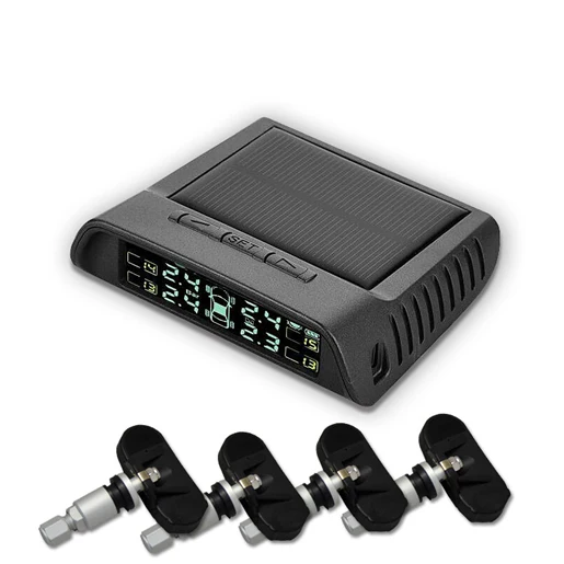 Tire Pressure Alarm 5V Solar Power 4 Sensor Supply TPMS Car Detector Monitoring Intelligent LED Display Screen Internal External
Tire Pressure Alarm 5V Solar Power 4 Sensor Supply TPMS Car Detector Monitoring Intelligent LED Display Screen Internal External