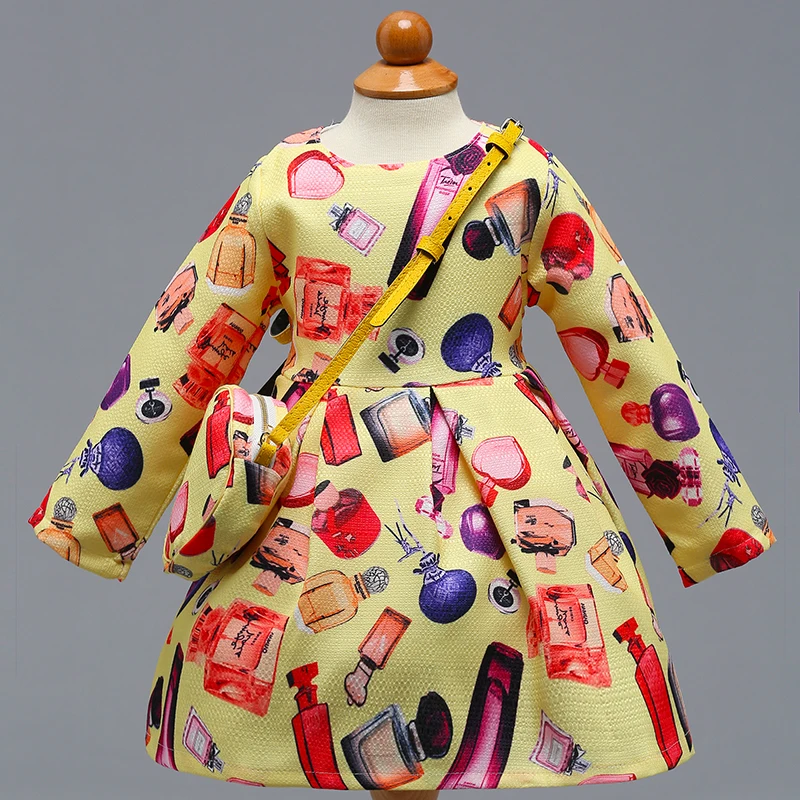 Retail Girls Princess Cotton Frock Long Sleeves Party Dress Elegant Little Girls Spring Causal Dress With Bag L-393
Retail Girls Princess Cotton Frock Long Sleeves Party Dress Elegant Little Girls Spring Causal Dress With Bag L-393
