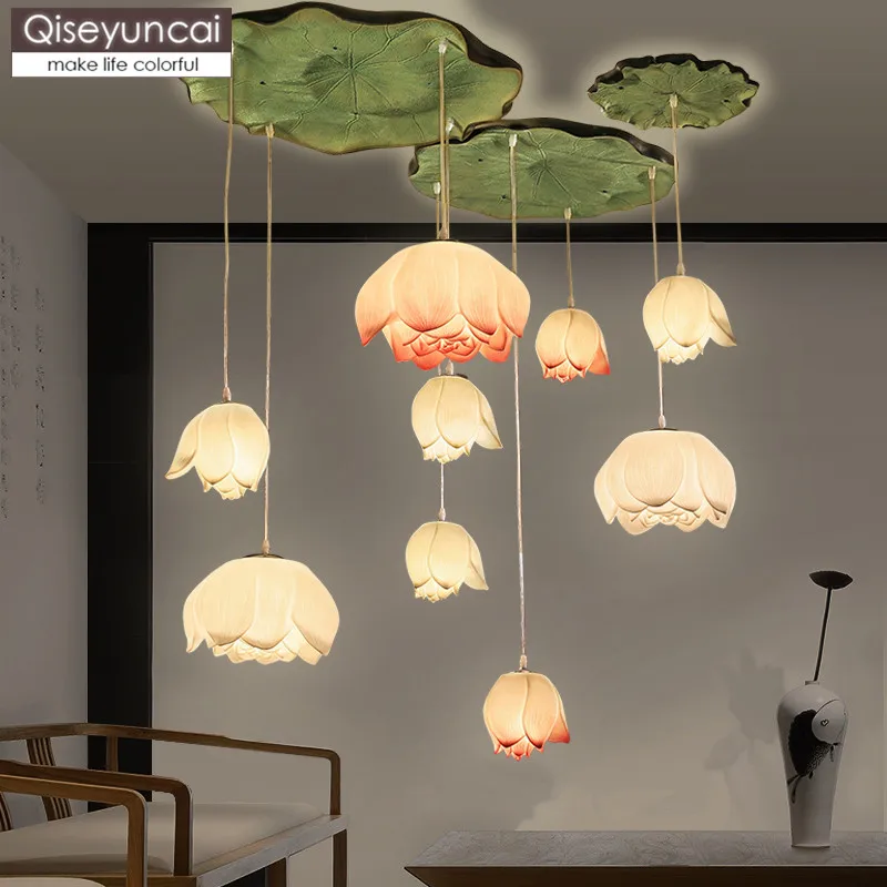 Qiseyuncai New Chinese Lotus chandelier Teahouse Restaurant Living room Aisle Lotus Imitation Classic Chinese style lighting
Qiseyuncai New Chinese Lotus chandelier Teahouse Restaurant Living room Aisle Lotus Imitation Classic Chinese style lighting