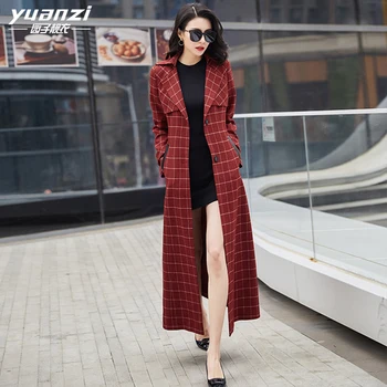 Women Clothes Spring Ladies Trench Coat 2019 New Red Plaid Long Coat Female Single Breasted V-Neck 2 Pockets Office Wear Outwear
Women Clothes Spring Ladies Trench Coat 2019 New Red Plaid Long Coat Female Single Breasted V-Neck 2 Pockets Office Wear Outwear