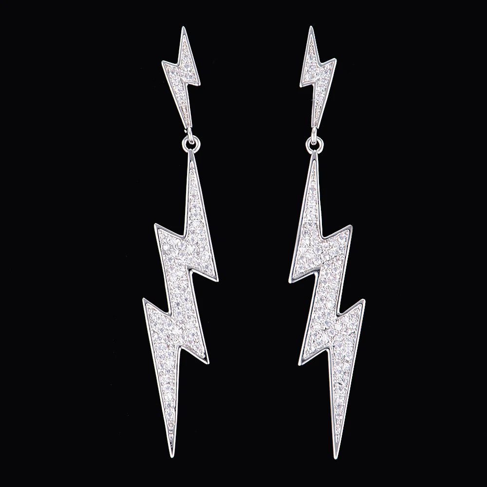 Irregular Sparkly Lightning Flash Cubic Zirconia Long Dangle Drop Earrings For Women Girls
Irregular Sparkly Lightning Flash Cubic Zirconia Long Dangle Drop Earrings For Women Girls