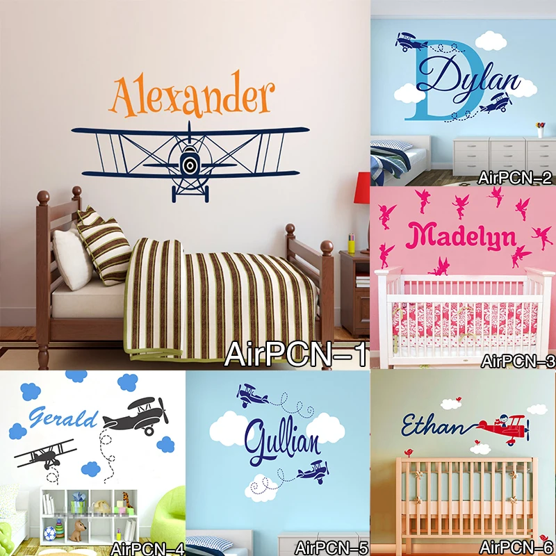 Hot Airplane Clouds Wall Decals Personalized Baby Name Vinyl Nursery Art Wall Stickers for Boy Kids Rooms Murals Home Decoration
Hot Airplane Clouds Wall Decals Personalized Baby Name Vinyl Nursery Art Wall Stickers for Boy Kids Rooms Murals Home Decoration