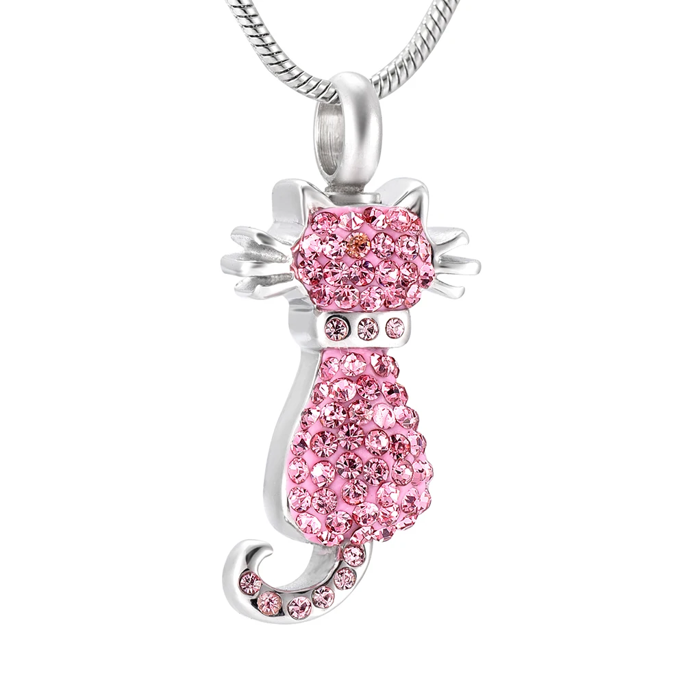 Crystal Cat Pendant Necklace For Ashes Luxury Pink/Clear/Black Rhinestone Pet Urn Cremation Necklace Women Memorial Jewelry
Crystal Cat Pendant Necklace For Ashes Luxury Pink/Clear/Black Rhinestone Pet Urn Cremation Necklace Women Memorial Jewelry