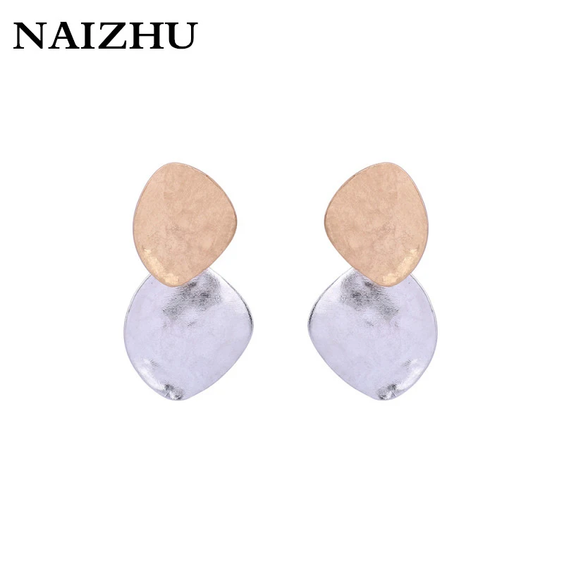 New Fashion Metal Gold Sliver color Geometric Stud Earring For Women 2017 Simple design Vintage Earrings | Украшения и аксессуары