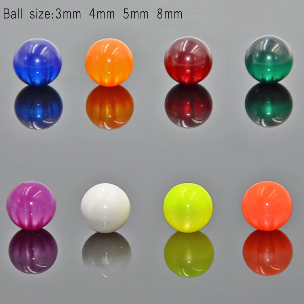10pc Pack 16G,14G~3mm-6mm Threaded UV Acrylic Replacement Ball Body Jewelry Part