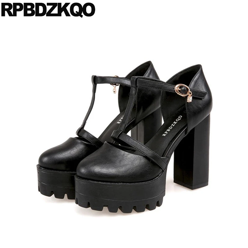 Sandals Round Toe T Strap Platform Shoes Big Size Women 11 43 High Heels Fetish Thick Black Gothic Ultra Punk Pumps 10 42 Bar
Sandals Round Toe T Strap Platform Shoes Big Size Women 11 43 High Heels Fetish Thick Black Gothic Ultra Punk Pumps 10 42 Bar