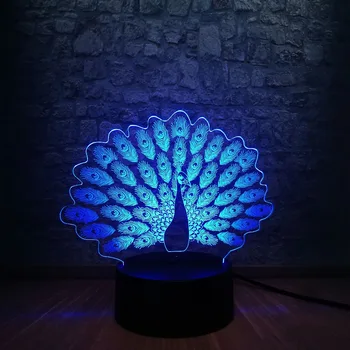 3D Peacock LED Night light house Decoration Animal RGB lamp Bedroom Sleep Light 7 Color Change Children Kids Christmas Gift Toys
3D Peacock LED Night light house Decoration Animal RGB lamp Bedroom Sleep Light 7 Color Change Children Kids Christmas Gift Toys