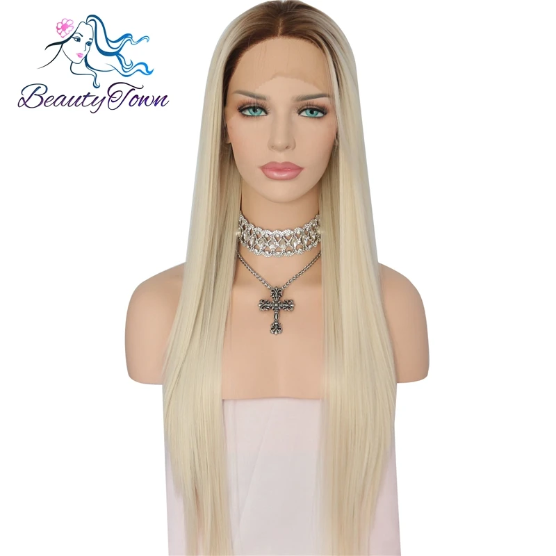 BeautyTown Brown Roots Ombre Light Blonde High Temperature Fiber Glueless Daily Makeup Wedding Party Synthetic Front Lace Wig
BeautyTown Brown Roots Ombre Light Blonde High Temperature Fiber Glueless Daily Makeup Wedding Party Synthetic Front Lace Wig