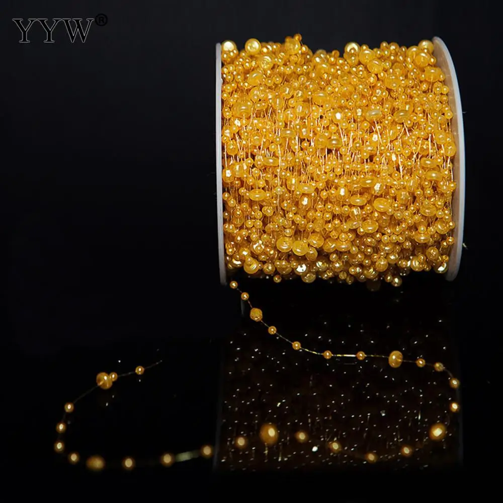 YYW Wholesale 75 Meter Fishing Line Yellow Artificial Shell Pearl Oval Beads Chain Garland Strand For Wedding Decoration Jewelry
YYW Wholesale 75 Meter Fishing Line Yellow Artificial Shell Pearl Oval Beads Chain Garland Strand For Wedding Decoration Jewelry