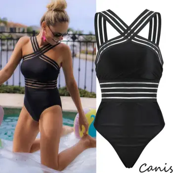 2019 Sexy One Piece Swimsuit Women High Neck Bandage Cross Back Neck Monokini Black Swimwear Women Bathing Suits Swimming Suit
2019 Sexy One Piece Swimsuit Women High Neck Bandage Cross Back Neck Monokini Black Swimwear Women Bathing Suits Swimming Suit
