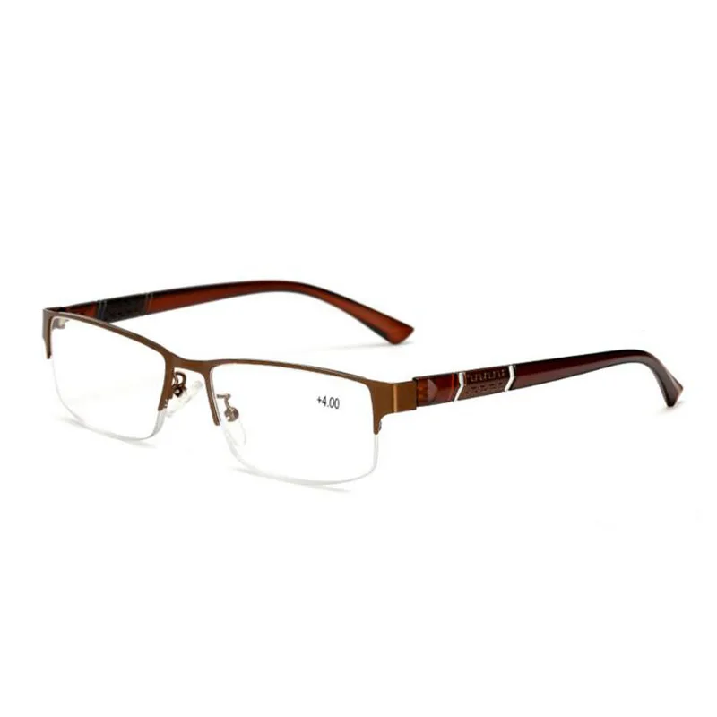 

New Style Men Presbyopic Glasses Male High Quality Metal Half Frame Reading Glasses Anti Radiation Elderly Eyeglasses