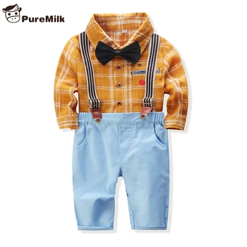 PureMilk Plaid Shirts With Bow And Pant With Strap Newborn Clothes For Minigentleman Baby Casual Clothing set
PureMilk Plaid Shirts With Bow And Pant With Strap Newborn Clothes For Minigentleman Baby Casual Clothing set