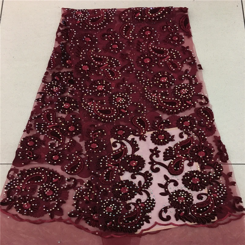 VILLIEA Wine Color African Lace Fabric 2018 High Quality French Velvet Lace Fabric With Stones Lace Fabric For Wedding Party
VILLIEA Wine Color African Lace Fabric 2018 High Quality French Velvet Lace Fabric With Stones Lace Fabric For Wedding Party