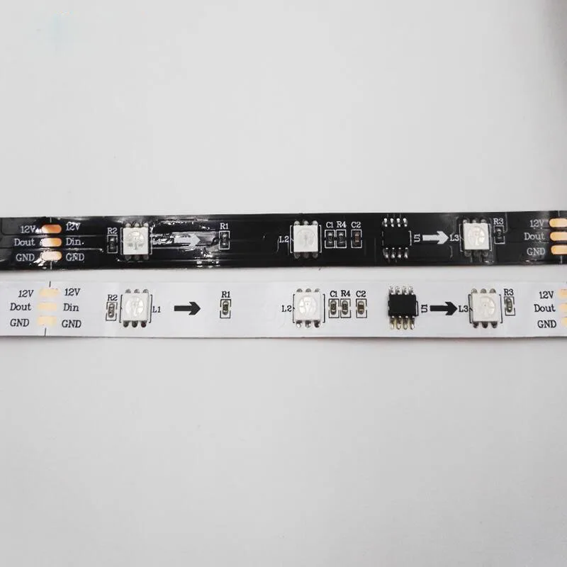 Супер яркий DC12V 7 2 W 30 светодиодный s/m 5050 SMD Гибкая RGB ws2811 Светодиодная