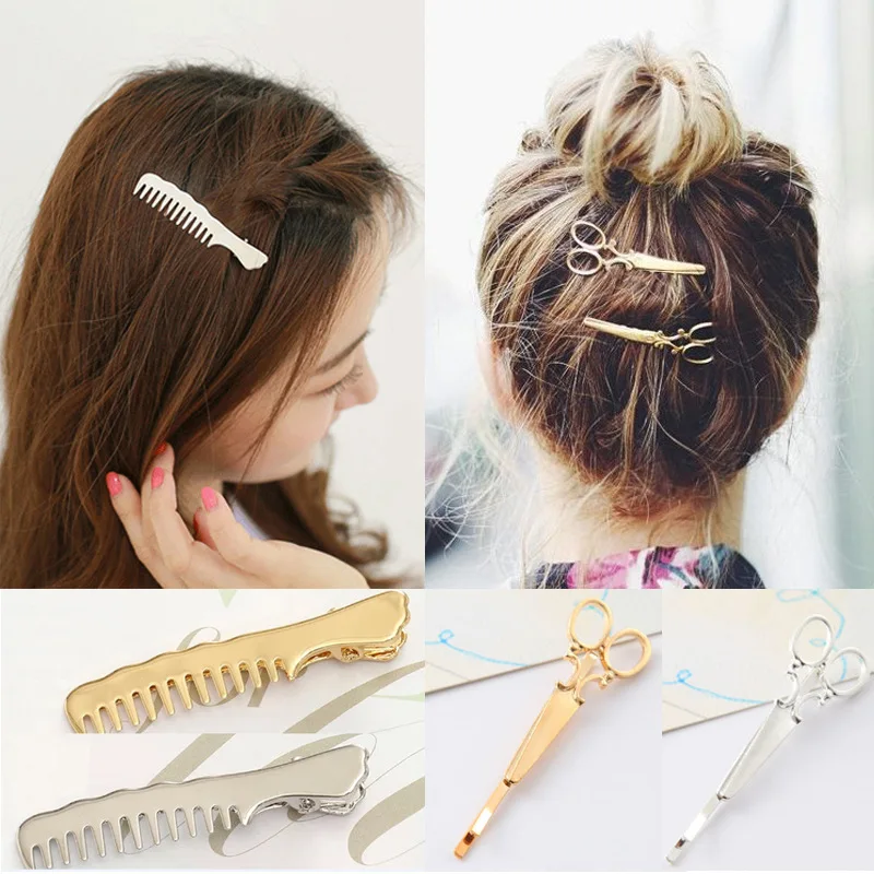 New Creative Scissors Comb Shape Women Girls Hair Clip Delicate Hair Pin Headwear Barrette Hair Accessories Decorations
New Creative Scissors Comb Shape Women Girls Hair Clip Delicate Hair Pin Headwear Barrette Hair Accessories Decorations