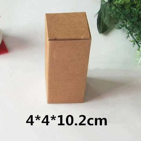 Image 4*4*10.2cm Brown Kraft Paper Box Cosmetic Essence Oil Bottle Packaging Box Custom Boxes 100piece\lot Free shipping