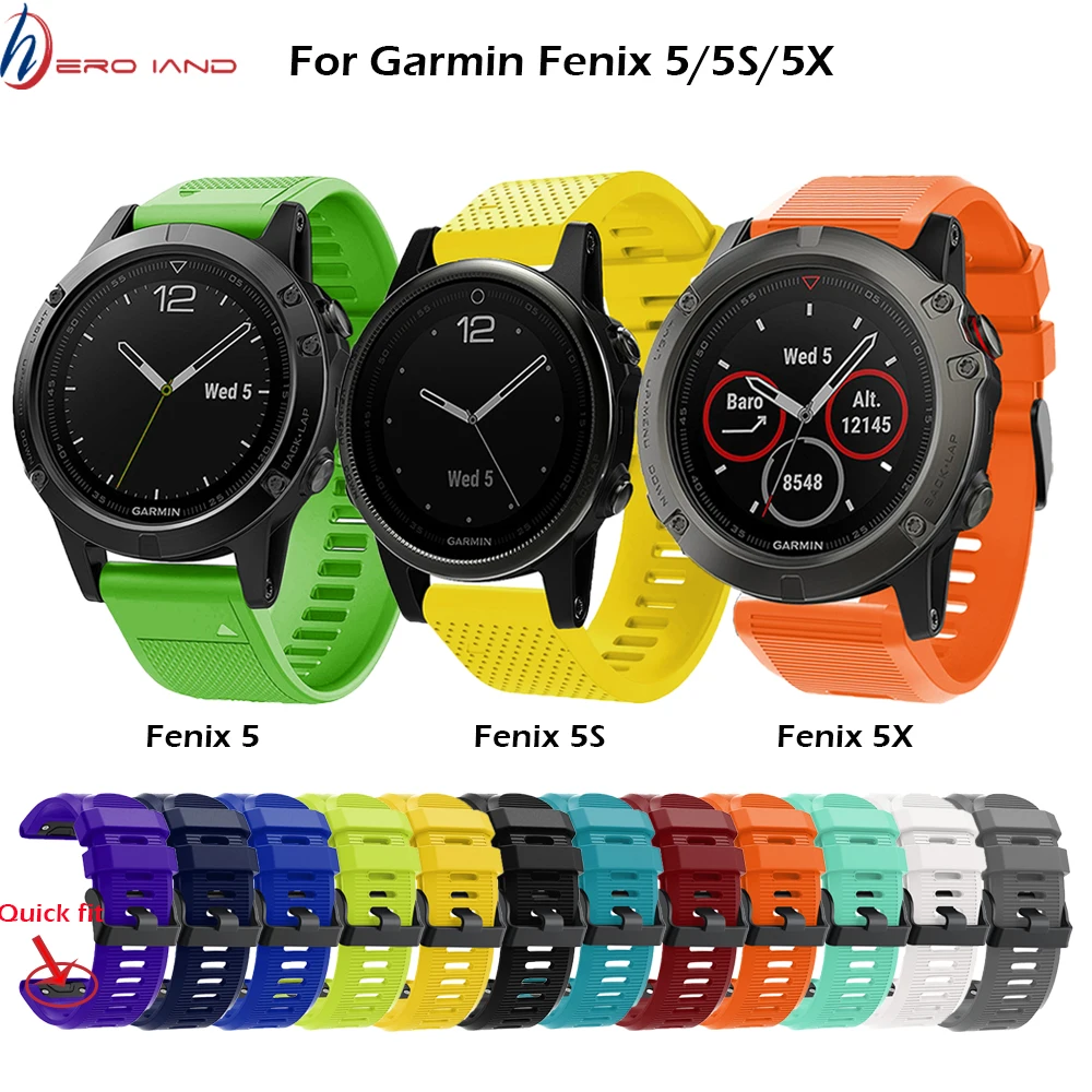 Quick Release Silicone Easy fit Wrist Band Strap 26 22 20MM Watchband for Garmin Fenix 5X 5 5S Plus 3 3 HR Forerunner 935 Watch
Quick Release Silicone Easy fit Wrist Band Strap 26 22 20MM Watchband for Garmin Fenix 5X 5 5S Plus 3 3 HR Forerunner 935 Watch