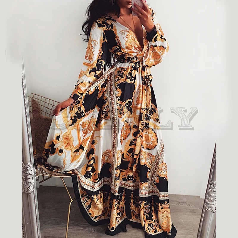 Cuerly Women Boho Wrap Long Dress Holiday Maxi Loose Sundress Floral Print V-neck full Sleeve Elegant Cocktail Party Dresses
Cuerly Women Boho Wrap Long Dress Holiday Maxi Loose Sundress Floral Print V-neck full Sleeve Elegant Cocktail Party Dresses