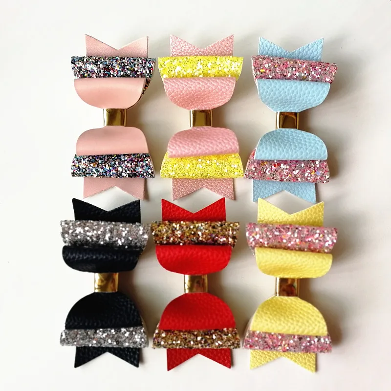 2pcs/lot Colorful PU Leather Bows Hair Kid Clip Cute Girls 10CM Hair Bowknot Glitter Felt Multi Layers Hair Barrette Girls Clips
2pcs/lot Colorful PU Leather Bows Hair Kid Clip Cute Girls 10CM Hair Bowknot Glitter Felt Multi Layers Hair Barrette Girls Clips