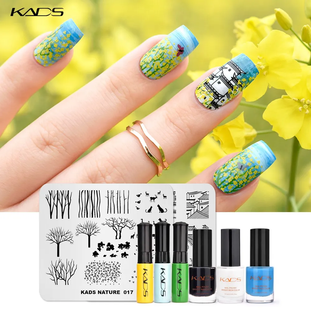 KADS Nature design nail art stamping plate SET Nail Template Plates Template Plates Black Nail Stamping Plate Polish Stencil
KADS Nature design nail art stamping plate SET Nail Template Plates Template Plates Black Nail Stamping Plate Polish Stencil