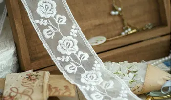 off White Cotton Lace Trim, vintage embroidered rose , ribbon, gauze tape, lace ribbon XB004 10 yards
off White Cotton Lace Trim, vintage embroidered rose , ribbon, gauze tape, lace ribbon XB004 10 yards