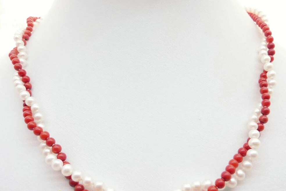 ddh002481 2 Strands 3.5mm AAA Genuine Red Coral & White Pearl necklace 17" 28% Discount
ddh002481 2 Strands 3.5mm AAA Genuine Red Coral & White Pearl necklace 17" 28% Discount