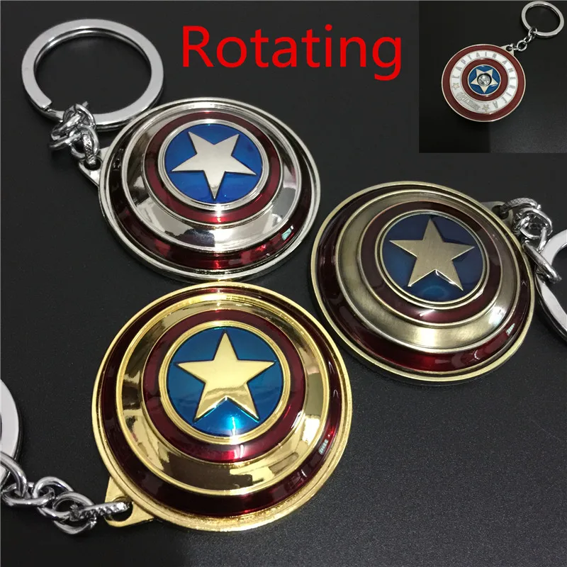 10pcs/lot The Avengers Jewelry Rotatable Version Captain America Shield Keychain High Quality Alloy Keychain 3Colors Option
10pcs/lot The Avengers Jewelry Rotatable Version Captain America Shield Keychain High Quality Alloy Keychain 3Colors Option