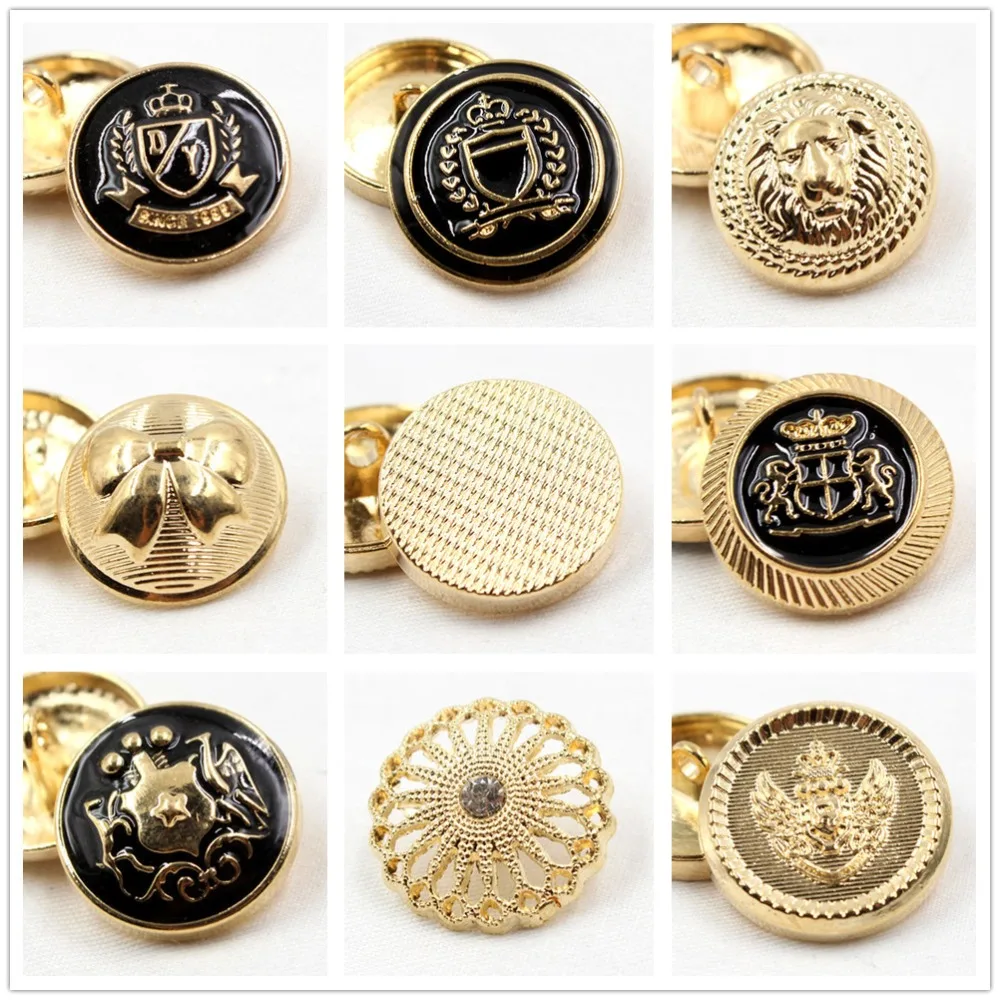 10 pcs,gold color metal button,World famous classic brand buttons, garment accessories DIY materials,Black point oil button
10 pcs,gold color metal button,World famous classic brand buttons, garment accessories DIY materials,Black point oil button
