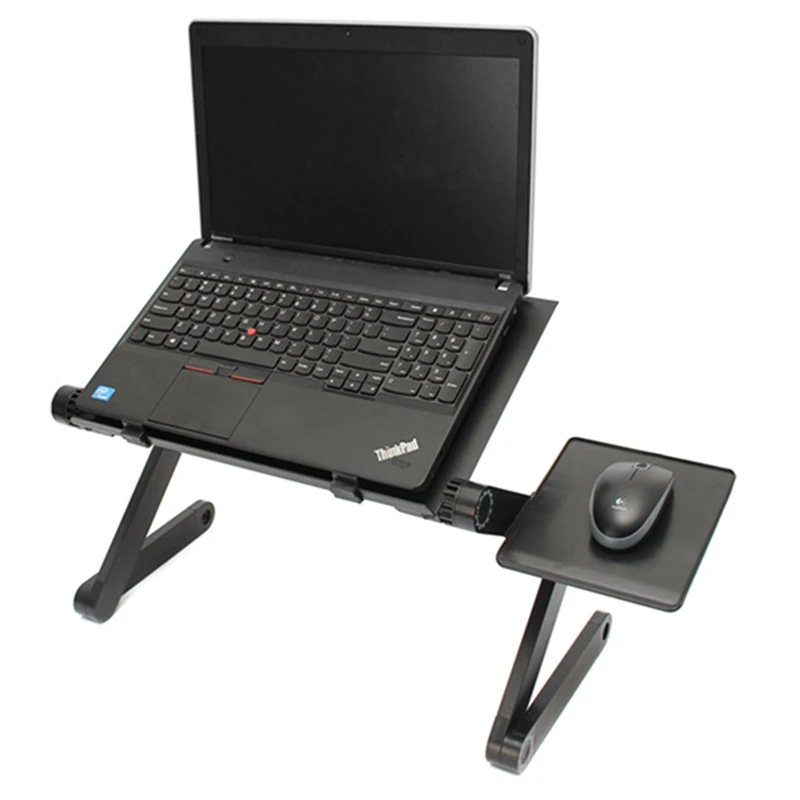 Image Portable Folding Laptop Notebook Table Desk Adjustable Laptop Stand Desk With Cooling Holes Mouse Board For Bed Sofa Tray New