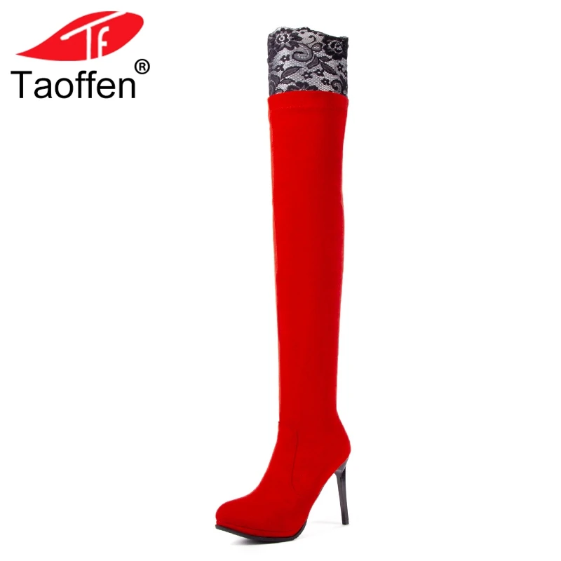 TAOFFEN Size 33-43 Geniune Real Leather Women Boots Sexy Lace Party High Heel Shoes Woman Over Knee Boots Mature Club Heel Shoes
TAOFFEN Size 33-43 Geniune Real Leather Women Boots Sexy Lace Party High Heel Shoes Woman Over Knee Boots Mature Club Heel Shoes