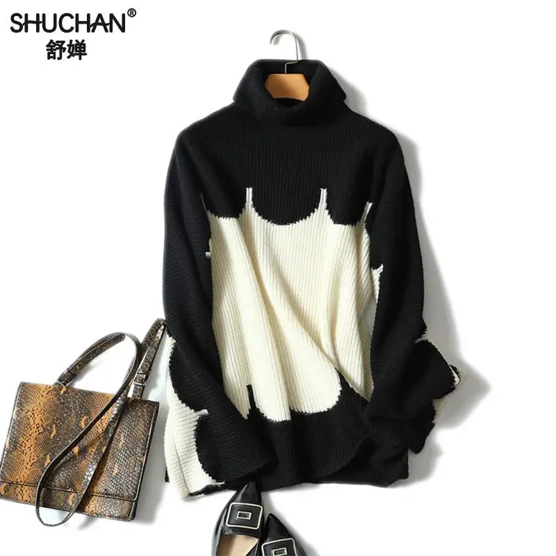Shuchan 2018 New Winter Women Sweaters Patchwork Soft 100% Cashmere Sweater Knitting Women Sweater Loose Knitted Pullovers Tops
Shuchan 2018 New Winter Women Sweaters Patchwork Soft 100% Cashmere Sweater Knitting Women Sweater Loose Knitted Pullovers Tops