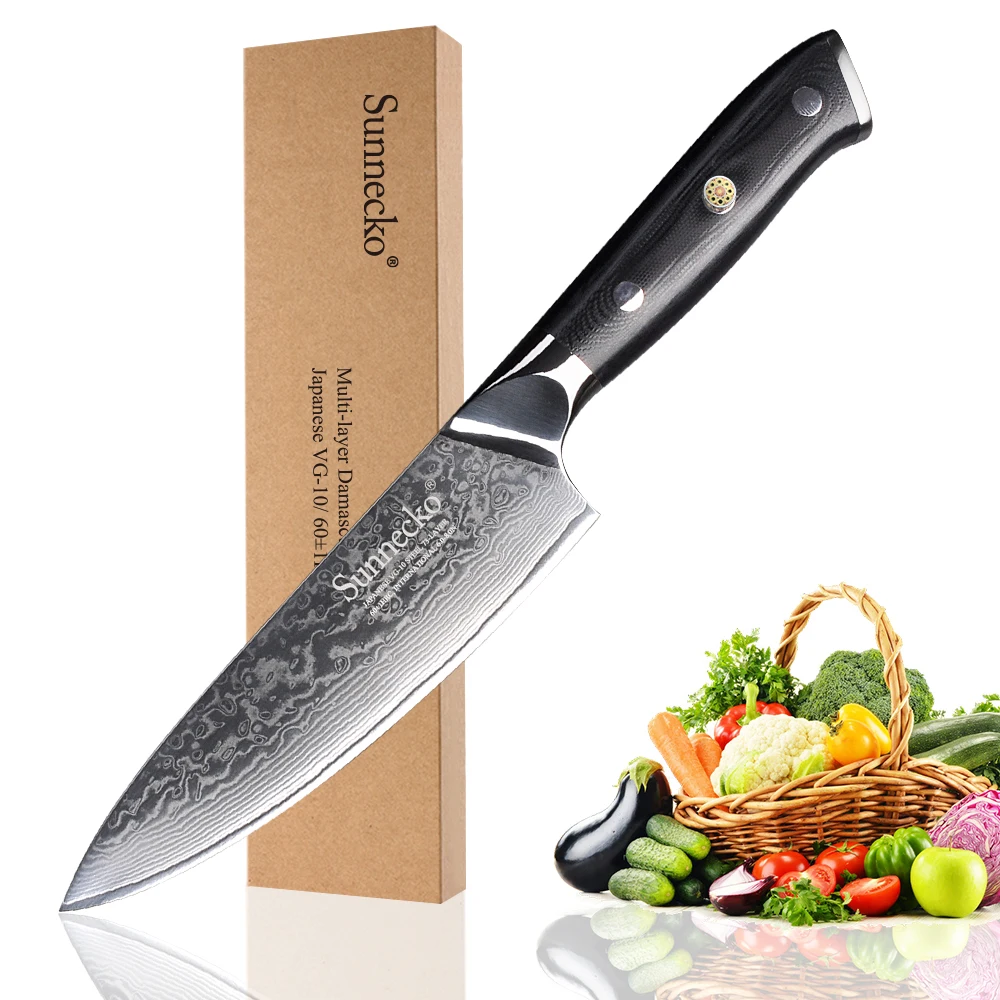 SUNNECKO Premium 6.5" inch Chef Knife Damascus Steel Kitchen Knives Japanese VG10 Core Blade G10 Handle Meat Fruit Cutter Tool
SUNNECKO Premium 6.5" inch Chef Knife Damascus Steel Kitchen Knives Japanese VG10 Core Blade G10 Handle Meat Fruit Cutter Tool