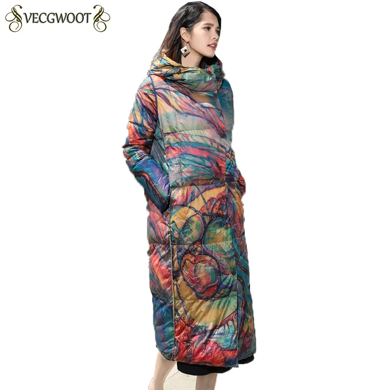 90% White Duck Down Jacket Women 2019 High quality Winter Hooded Warm Coats Knee-length Long Print Slim Down Coats Female HP380
90% White Duck Down Jacket Women 2019 High quality Winter Hooded Warm Coats Knee-length Long Print Slim Down Coats Female HP380
