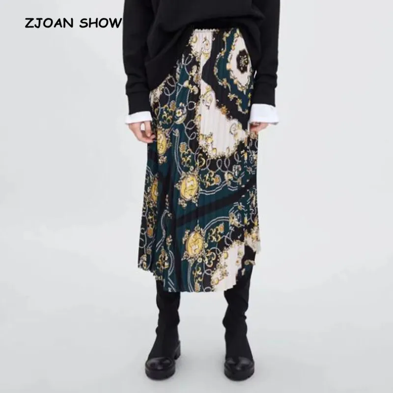 Vintage Chain Belt Floral Print Midi Pleated Skirt Retro New 2018 High Waist Mid-calf Swing A-Lined Skater Femme
Vintage Chain Belt Floral Print Midi Pleated Skirt Retro New 2018 High Waist Mid-calf Swing A-Lined Skater Femme