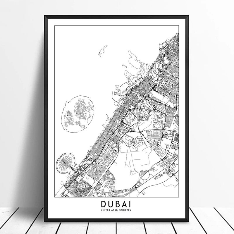 Dubai Black White Custom World City Map Posters Prints Nordic Style Wall Art Pictures Home Decor Canvas Painting
Dubai Black White Custom World City Map Posters Prints Nordic Style Wall Art Pictures Home Decor Canvas Painting