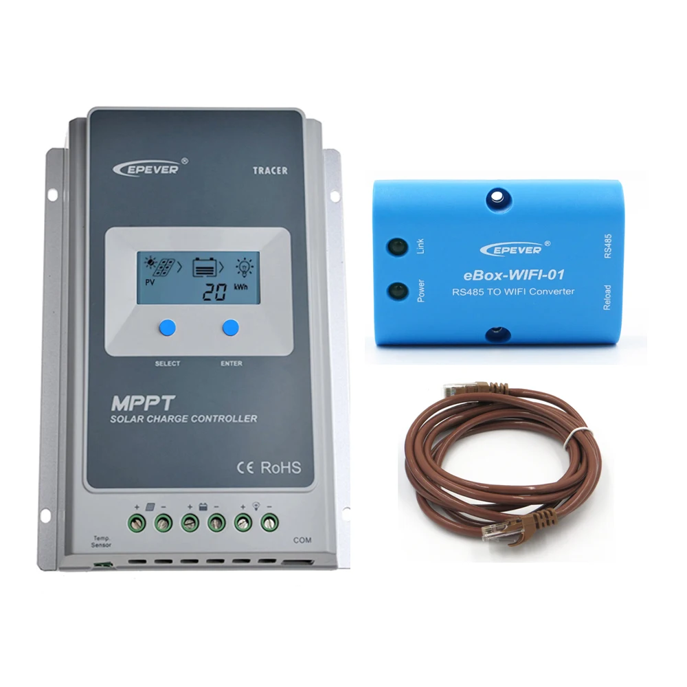 Tracer 10A 20A 30A 40A 1210AN 2210AN 3210AN 4210AN with WIFI ebox MPPT Solar Charge Controller 12V 24V LCD EPEVER PV regulator
Tracer 10A 20A 30A 40A 1210AN 2210AN 3210AN 4210AN with WIFI ebox MPPT Solar Charge Controller 12V 24V LCD EPEVER PV regulator