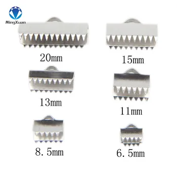 50pcs/lot 6Size Stainless Steel Fastener Clasps Fitting Flat Leather Cord Silver Tone End Caps Clip Clasps Jewelry Making
50pcs/lot 6Size Stainless Steel Fastener Clasps Fitting Flat Leather Cord Silver Tone End Caps Clip Clasps Jewelry Making
