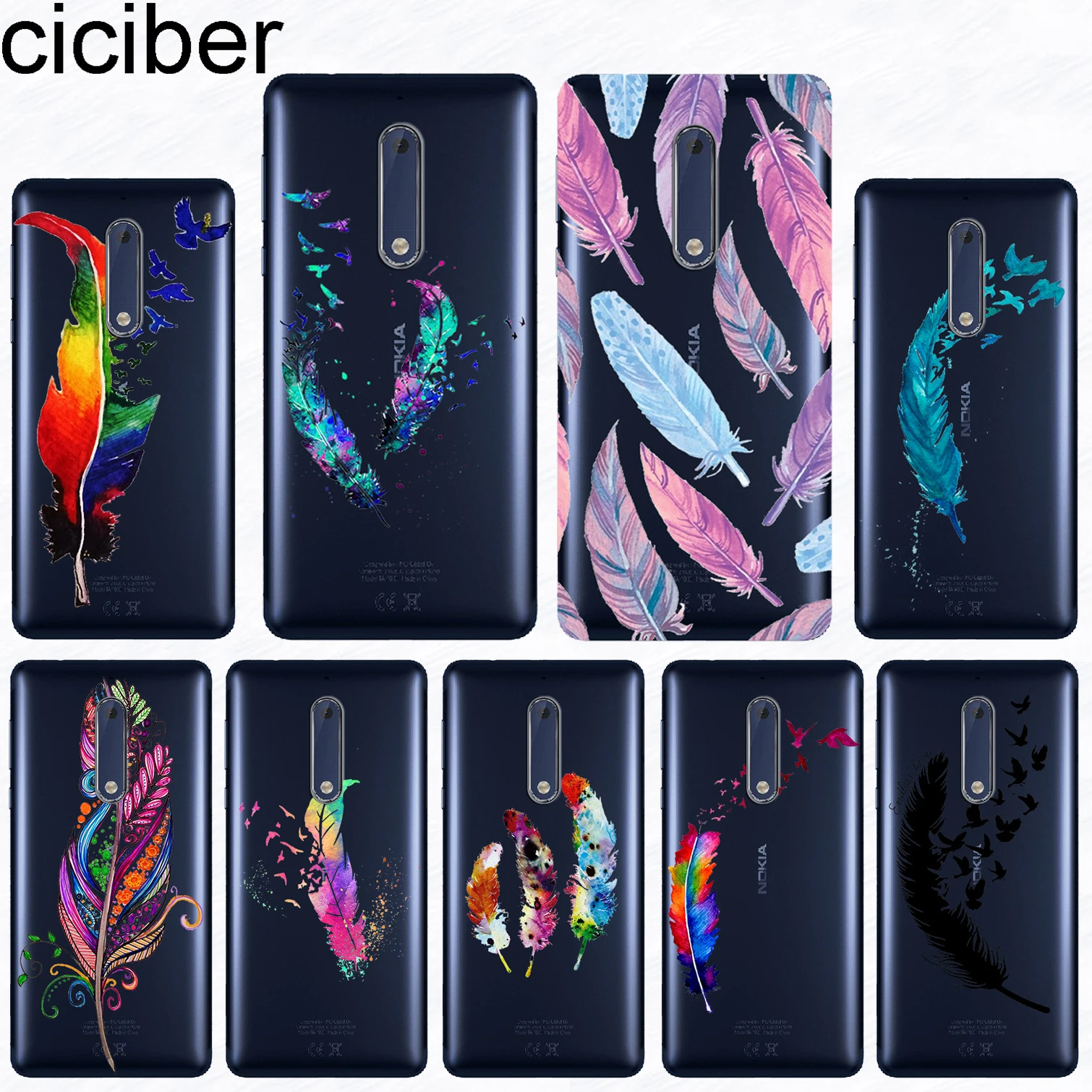 ciciber For Nokia 8 7 7.1 6 6.1 5 5.1 3 3.1 2 2.1 1 Plus Soft Silicone Phone Case For Nokia X7 X6 X5 X3 Feather Colorful Bright
ciciber For Nokia 8 7 7.1 6 6.1 5 5.1 3 3.1 2 2.1 1 Plus Soft Silicone Phone Case For Nokia X7 X6 X5 X3 Feather Colorful Bright