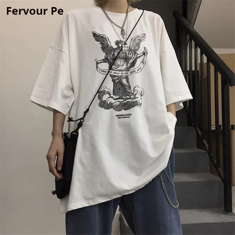 Women T-shirt 100% pure cotton streetwear personality Hip-hop style print Short sleeve Shirt Large Size Loose Lovers T-shirt 930
Women T-shirt 100% pure cotton streetwear personality Hip-hop style print Short sleeve Shirt Large Size Loose Lovers T-shirt 930