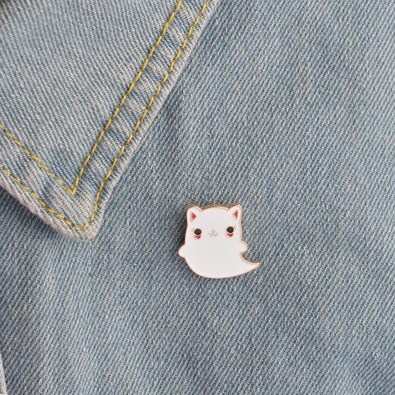 Fashion Cartton White Kitten Enamel Brooch Cute Women Lapel Collar Pins Pet Cat White ghost Specter Brooches
Fashion Cartton White Kitten Enamel Brooch Cute Women Lapel Collar Pins Pet Cat White ghost Specter Brooches