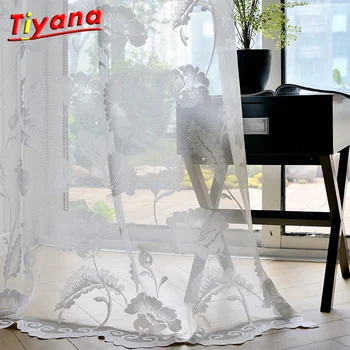 White Floral Design Jacquard Sheer Tulle Panels for Windows Cortina for The Living Room Bedroom Rideau valance curtain WP101*30
White Floral Design Jacquard Sheer Tulle Panels for Windows Cortina for The Living Room Bedroom Rideau valance curtain WP101*30