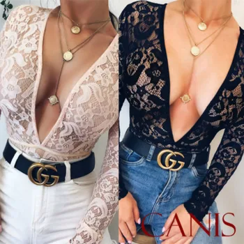 Rompers 2018 New Brand Women Lace Mini Playsuit Strappy Deep V-Neck Long Sleeve Leotard Top Jumpsuit Romper
Rompers 2018 New Brand Women Lace Mini Playsuit Strappy Deep V-Neck Long Sleeve Leotard Top Jumpsuit Romper