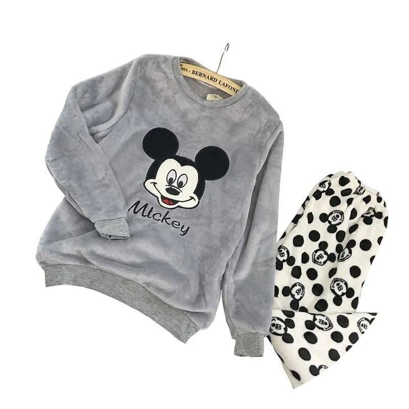 2pcs 2019 autumn winter women ladies Winter Thick Warm soft Flannel mickey pajamas suit Female Cartoon home sets snow clothes
2pcs 2019 autumn winter women ladies Winter Thick Warm soft Flannel mickey pajamas suit Female Cartoon home sets snow clothes