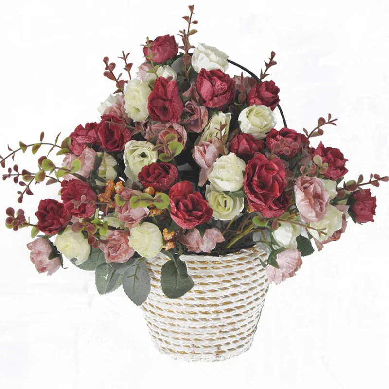 30cm European Autumn Diamond Rose Artificial Flowers Bouquet 21 Head and 7 Bud Fake Flowers for Home Wedding Decoration indoor
30cm European Autumn Diamond Rose Artificial Flowers Bouquet 21 Head and 7 Bud Fake Flowers for Home Wedding Decoration indoor