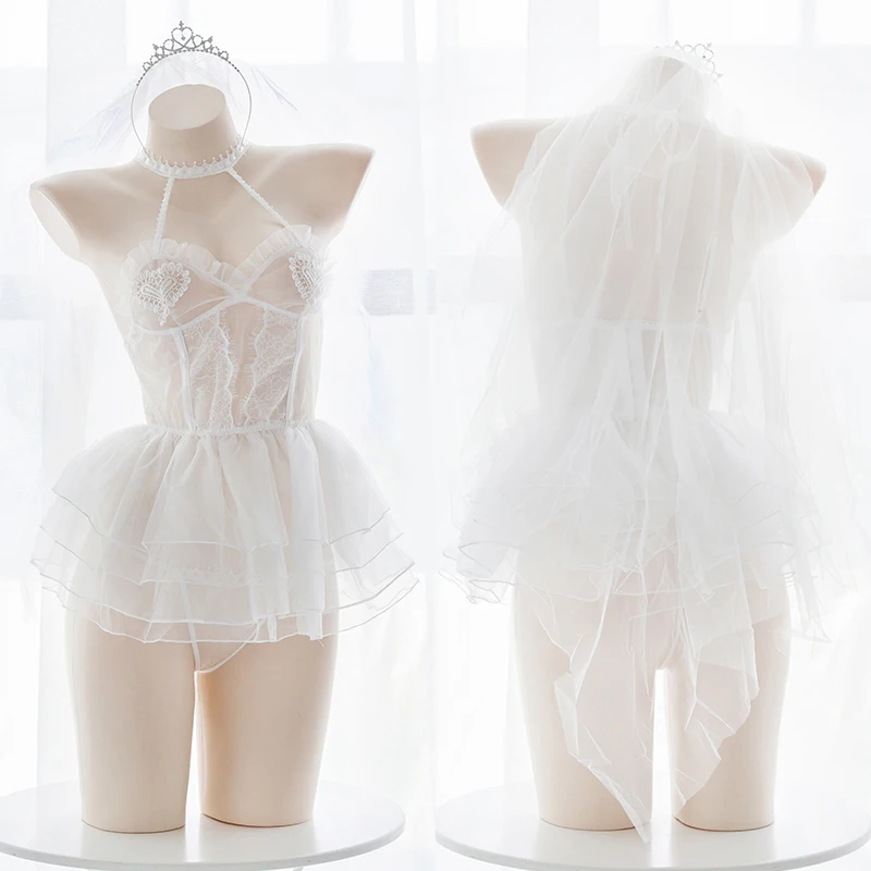 Angel Ballet Girl Lace See-through Underwear Set Sexy Lolita Cospaly Wedding Short Dress Set Mesh White Lingerie Set
Angel Ballet Girl Lace See-through Underwear Set Sexy Lolita Cospaly Wedding Short Dress Set Mesh White Lingerie Set