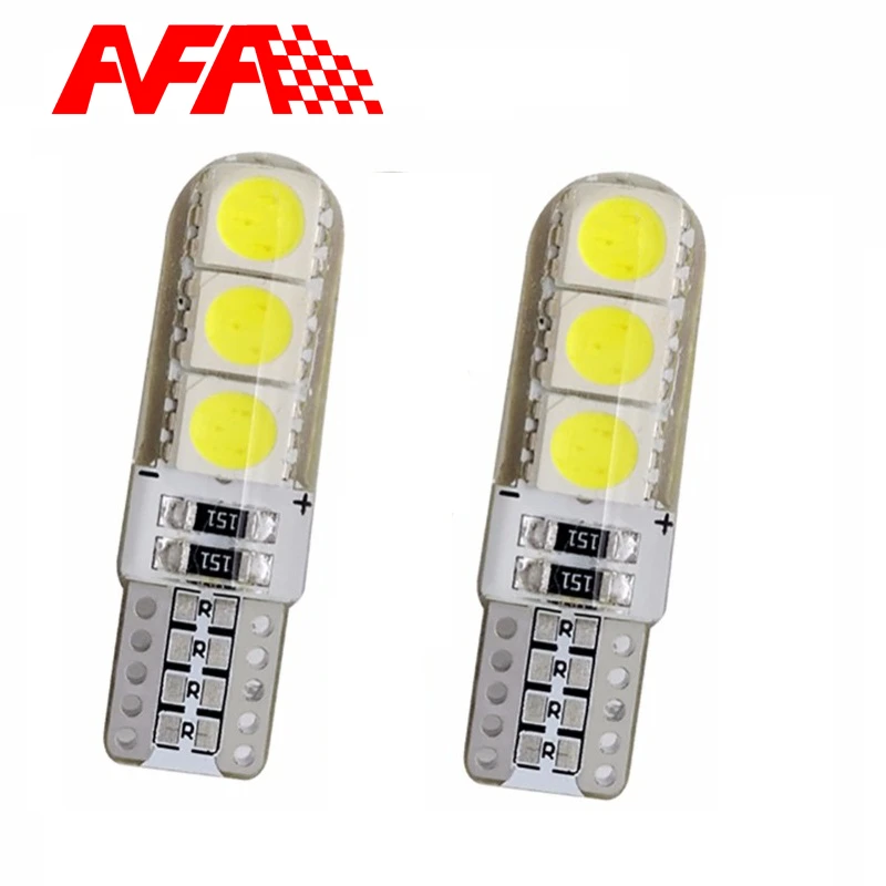 T10 Silicone W5W 6 SMD 5050 168 194 LED Bulb SMD Clearance Reading Instrument panel Trunk Turn Signal License plate Lamp
T10 Silicone W5W 6 SMD 5050 168 194 LED Bulb SMD Clearance Reading Instrument panel Trunk Turn Signal License plate Lamp