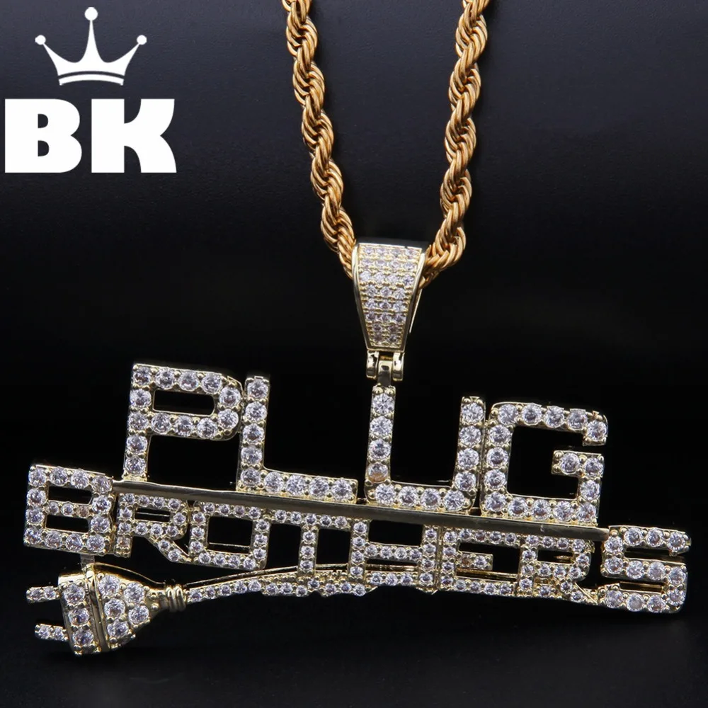 THE BLING KING Custom Plug Brothers Necklace Hip Hop Full Iced Out Cubic Zirconia gold sliver CZ Stone
THE BLING KING Custom Plug Brothers Necklace Hip Hop Full Iced Out Cubic Zirconia gold sliver CZ Stone